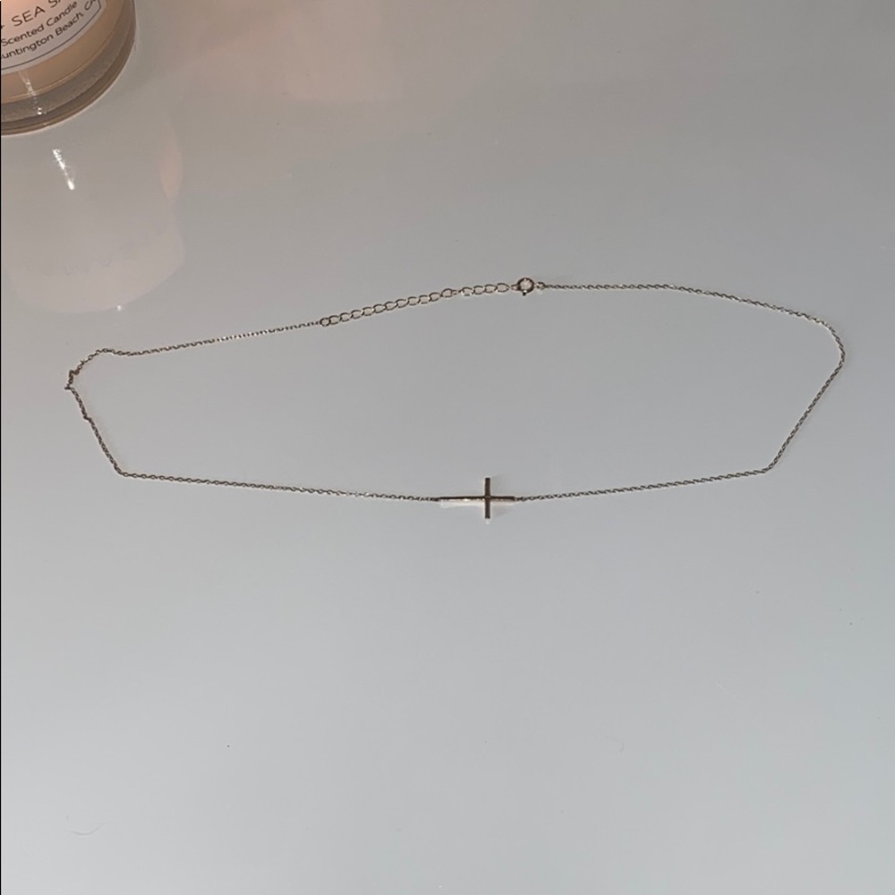 Silver necklace with a cross